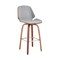 Armen Living Arabela 26" Gray Faux Leather and Walnut Wood Swivel Bar Stool LCAABAWAGR26 - alternate 1